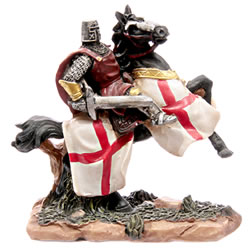 Figurine chevalier croisé à cheval