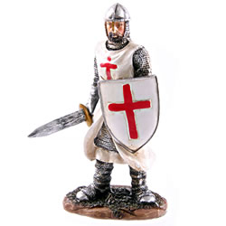 Figurine chevalier croisé avec épee